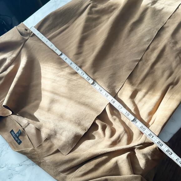 Eileen Fisher Tan Goat Suede Open Drape Front Jacket Women's Size Medium - Picture 14 of 15